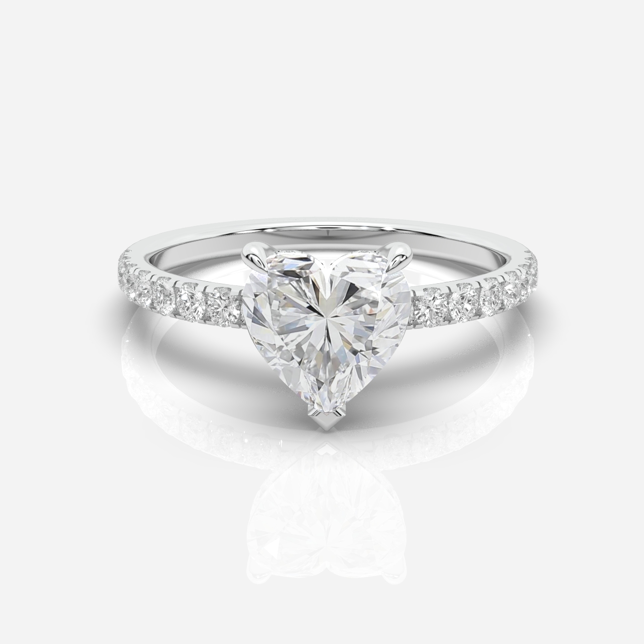 Juliette Hidden Halo and Diamond Band Heart